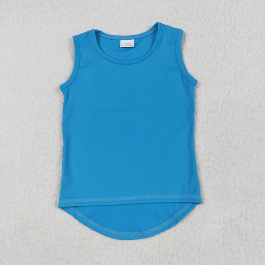 GT0986 Girls blue vest top T-shirt yoga