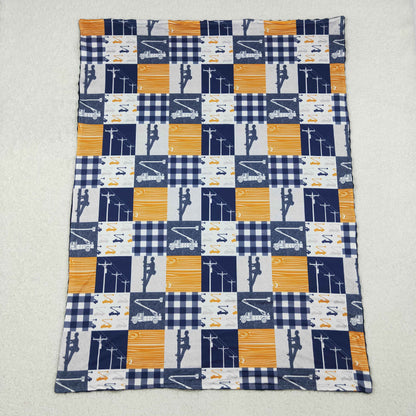 BL0075 Baby navy checkered Blankets