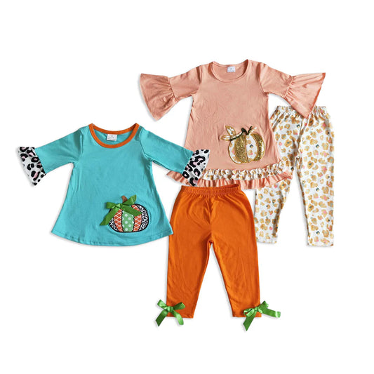 Matching Baby girls Halloween pumpkin outfits clothing