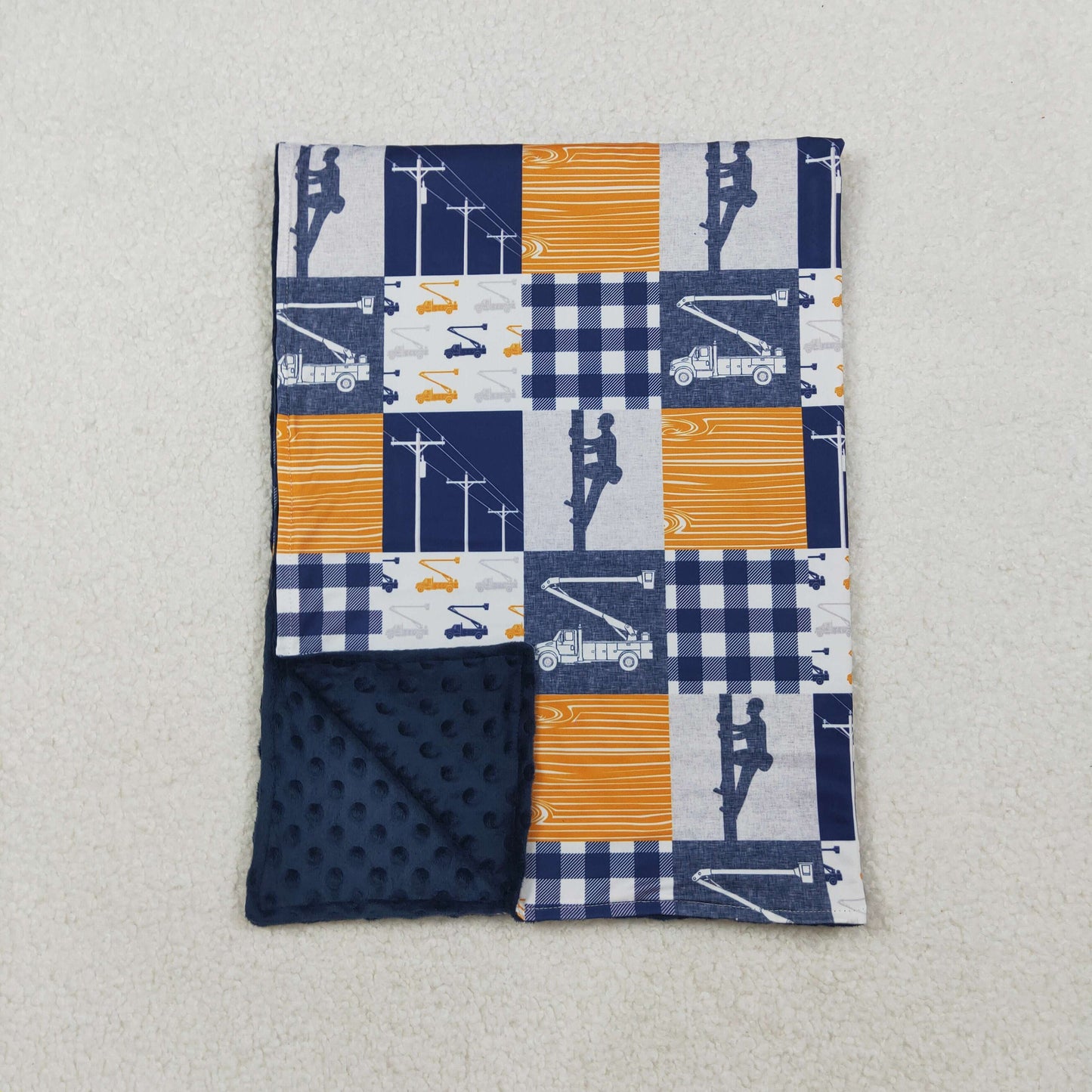 BL0075 Baby navy checkered Blankets