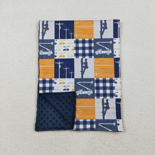 BL0075 Baby navy checkered Blankets