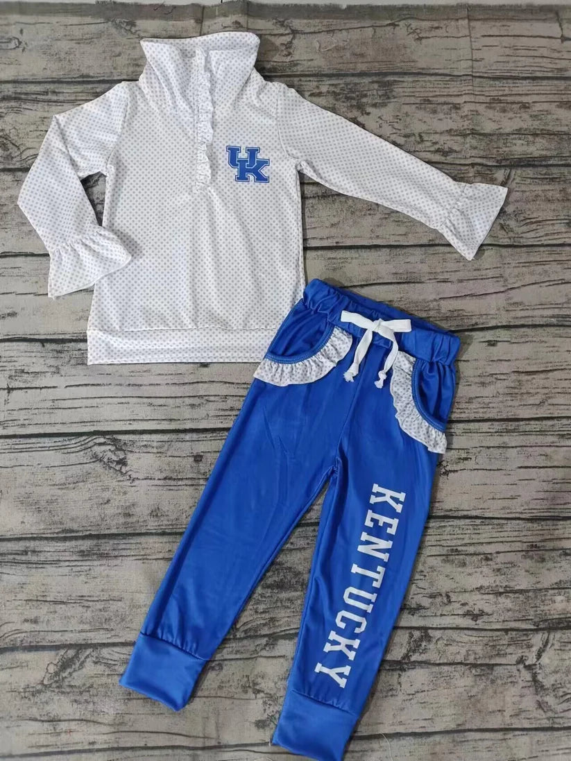 MOQ 5 Custom design baby Girls UK KENTUCKY Outfits kids team clothing