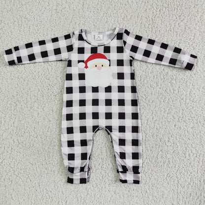 2.99  Matching Baby girls boys Christmas Santa checkered romper
