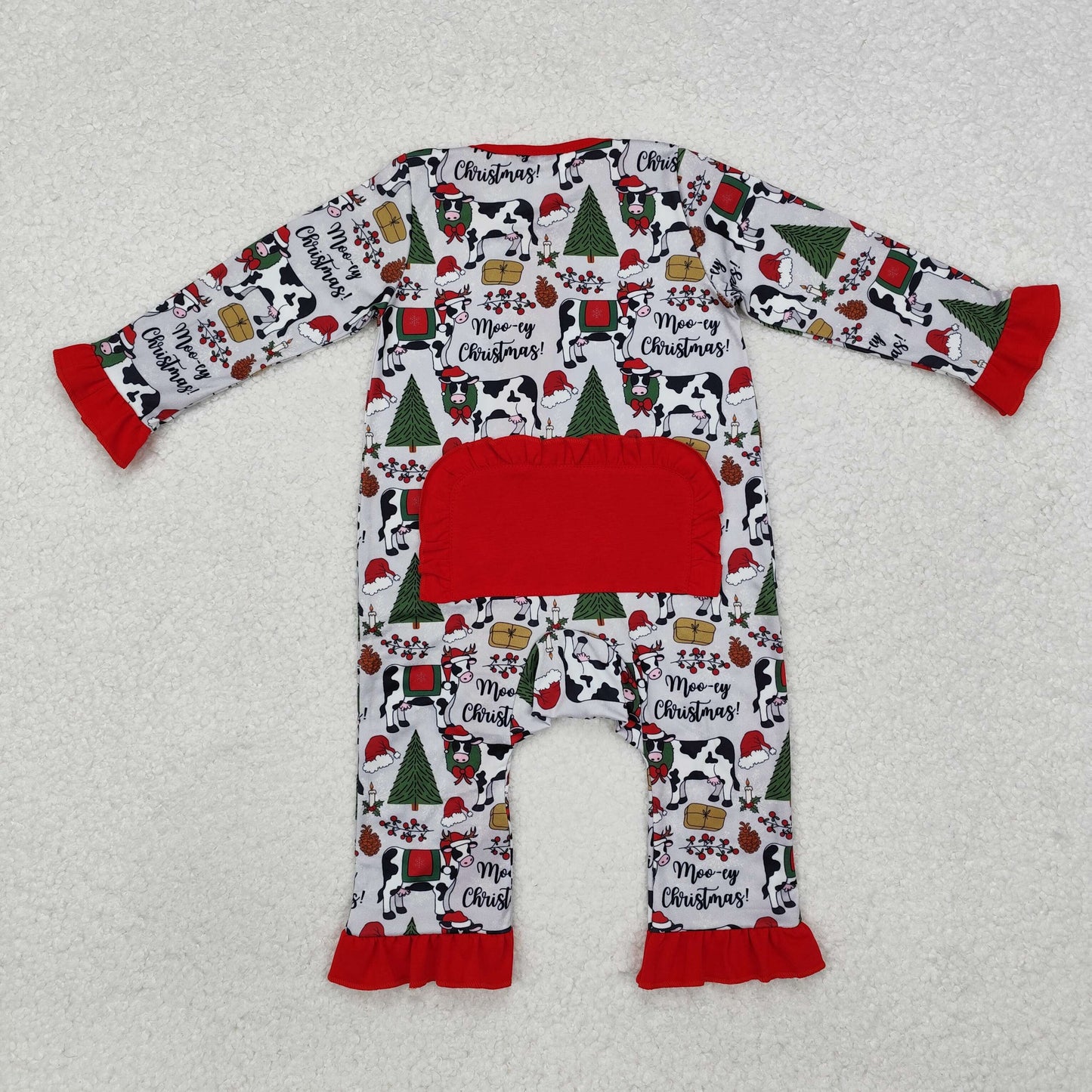 LR1074 Baby girls Christmas zipper romper