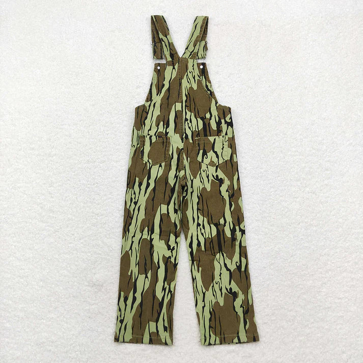 Matching Baby Kids Fall Hunting Camo Denim Strap jumpsuits Overall denim