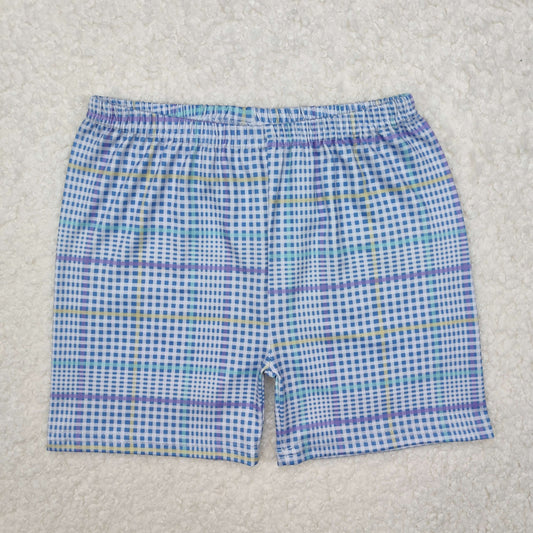 SS0422 Baby boys blue checked short pant