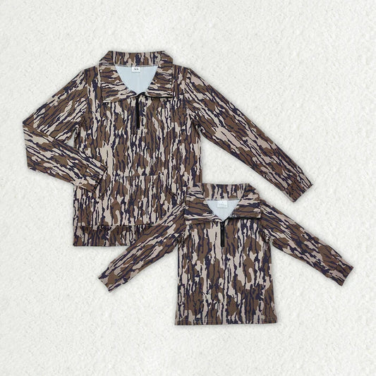 Family Matching Adult women  Baby kids camo top