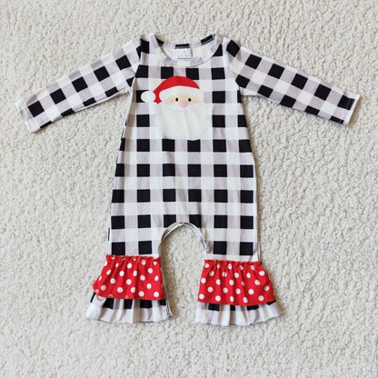 2.99  Matching Baby girls boys Christmas Santa checkered romper