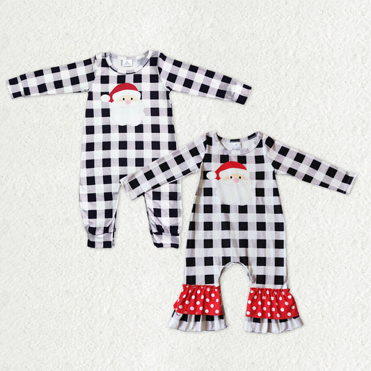 2.99  Matching Baby girls boys Christmas Santa checkered romper