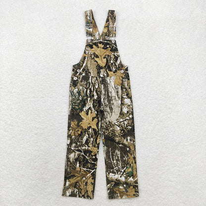 Matching Baby Kids Fall Hunting Camo Denim Strap jumpsuits Overall denim
