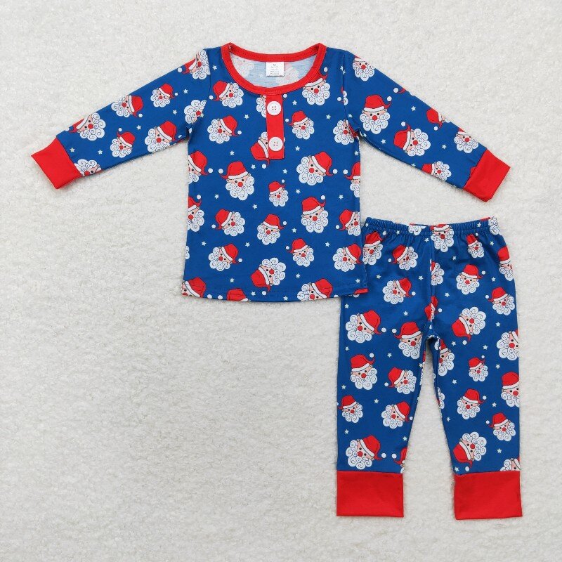 Matching Baby girls boys Christma santa outfits pajamas clothing modal