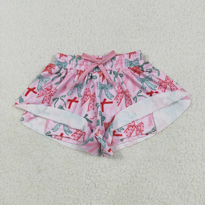 SS0578 boys pink green bow shorts