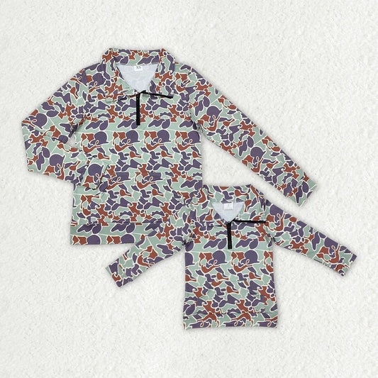 Family Matching Adult women  Baby kids camo top