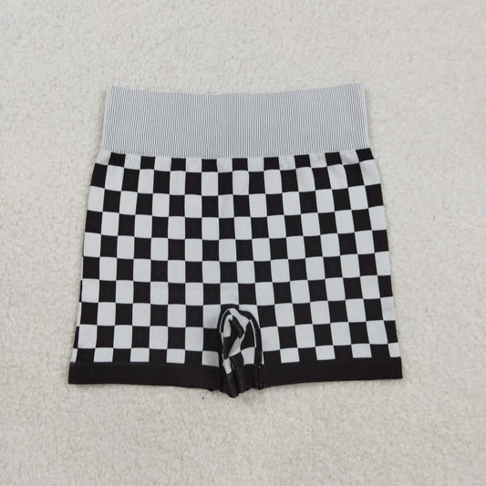 SS0644 Adult women black checkered shorts