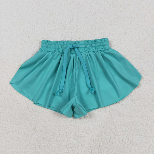 SS0553 baby girls blue green shorts yoga