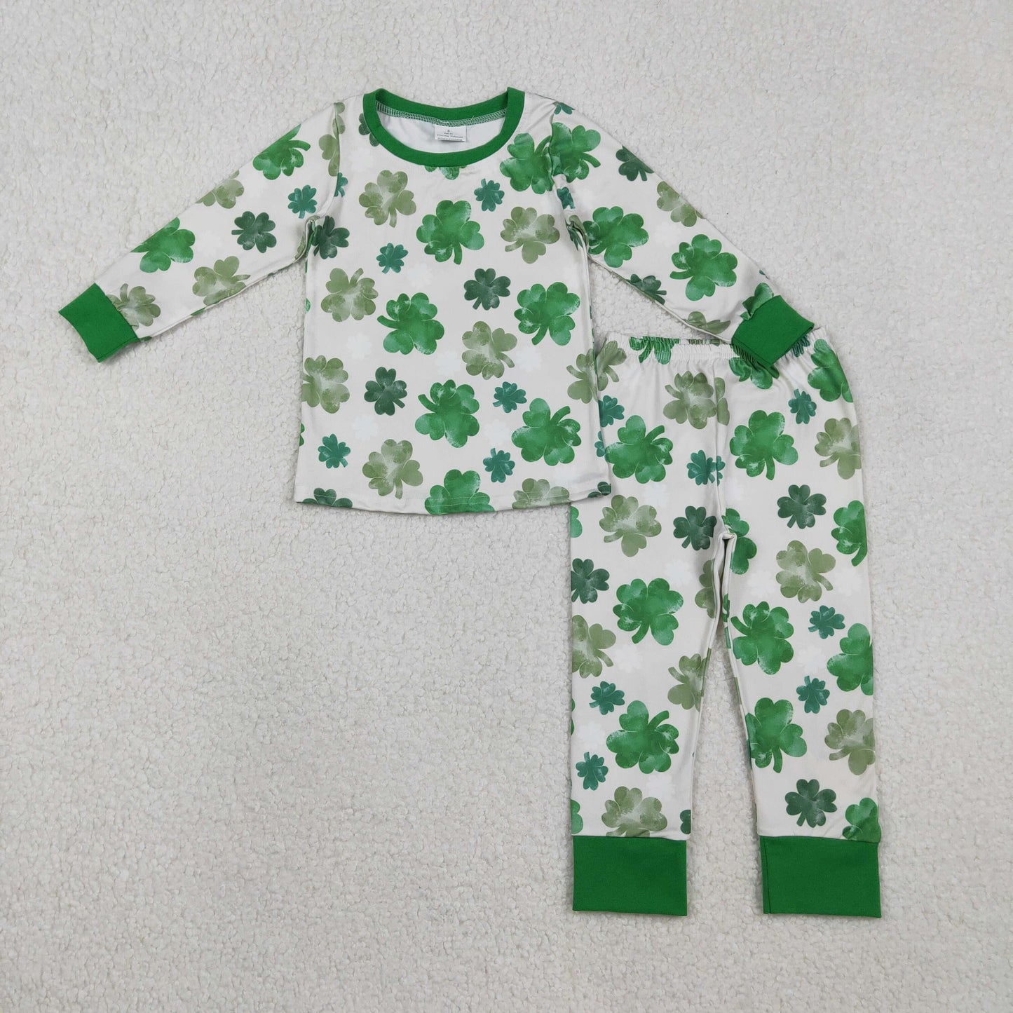 GLP2988  baby girls St Patrick's Day green pajamas