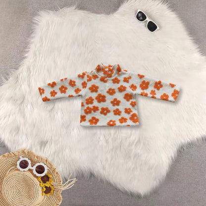 Matching Baby girls colorful flower zipper coat