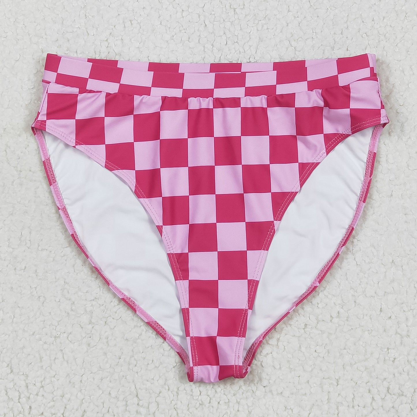 S0561 Adult women rose checkered swimsuit