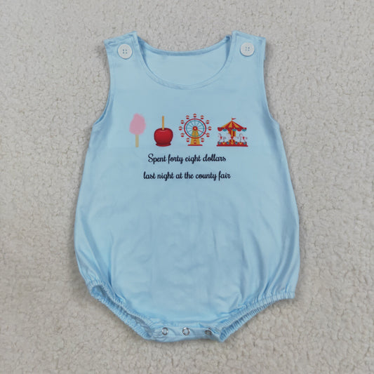 SR3056 Baby boys Ferris wheel blue romper