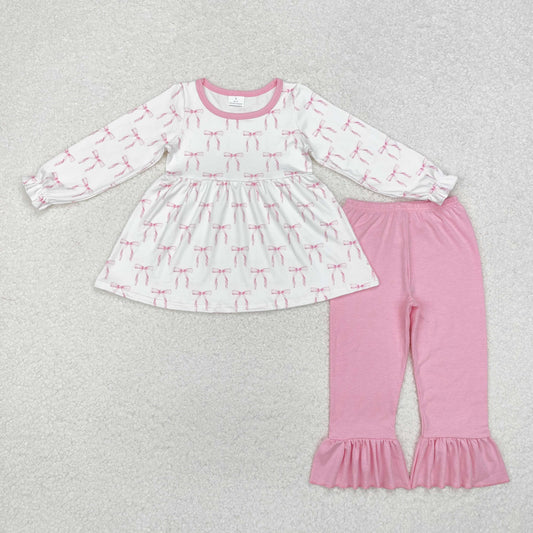 GLP1973 baby girls long sleeves pink bows outfits