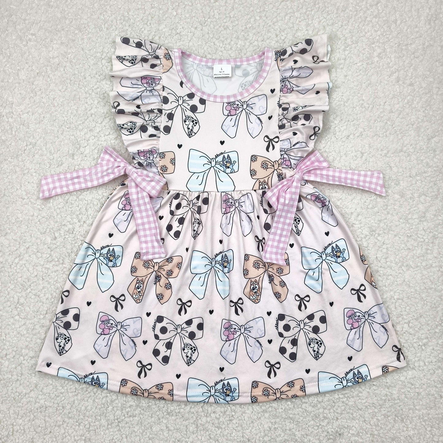 GSD1640 baby Girls flying sleeve bow Dress
