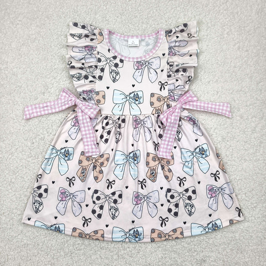 GSD1640 baby Girls flying sleeve bow Dress