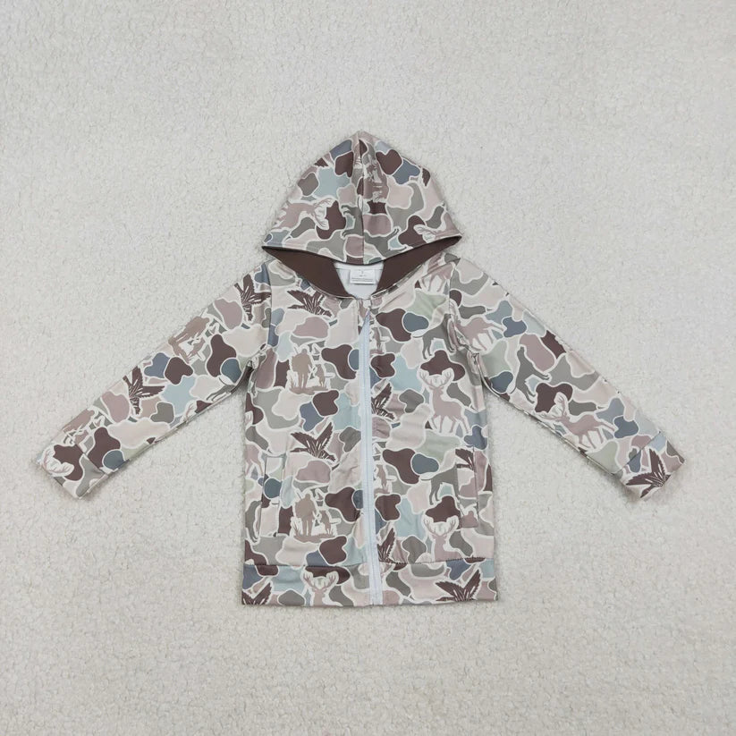 Family Matching Adult  Baby kids duck camo zipper hooded coat top