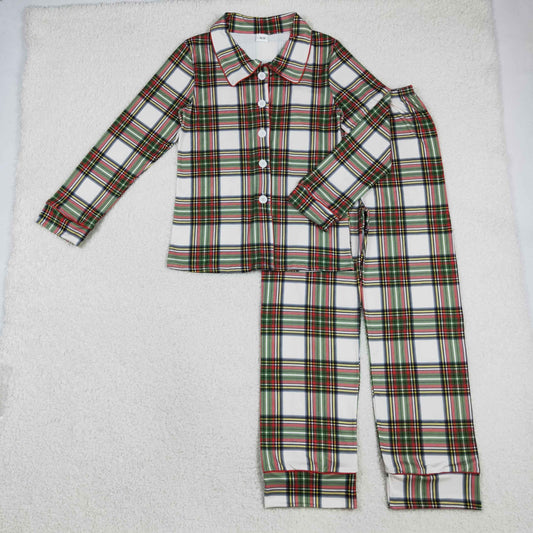 BLP1277 adult men checkered button pajamas