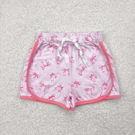 SS0463 baby girls pink bow shorts