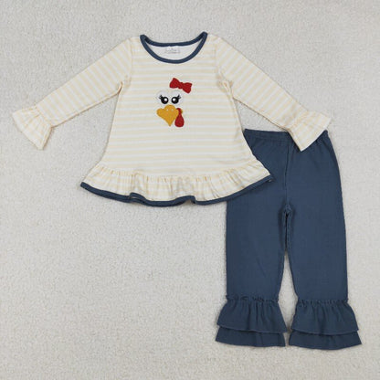 Matching Baby girls Thanksgiving Day Clothing Turkey romper outfits clothing embroidery