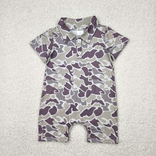 SR2977 Baby boys short sleeve camo romper