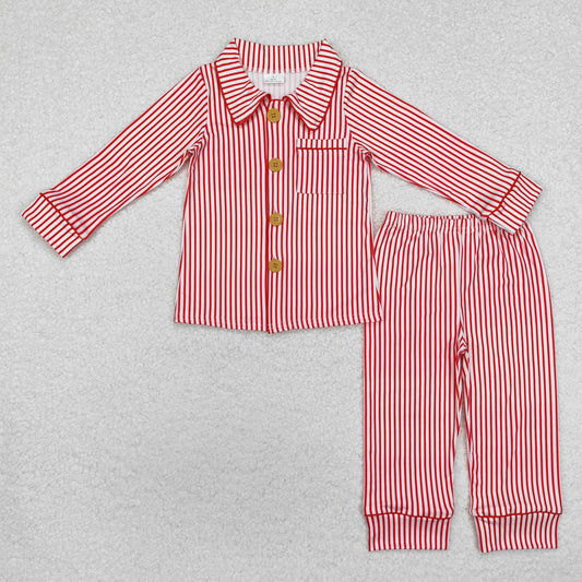 BLP0980 baby Boys Christmas red pajamas