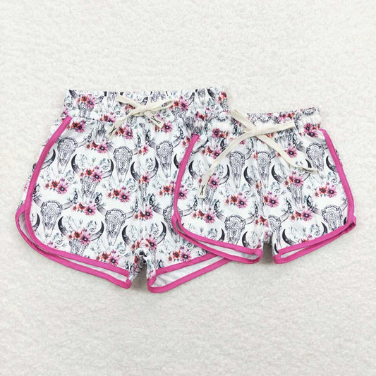 Family Matching Adult Baby girls cow shorts