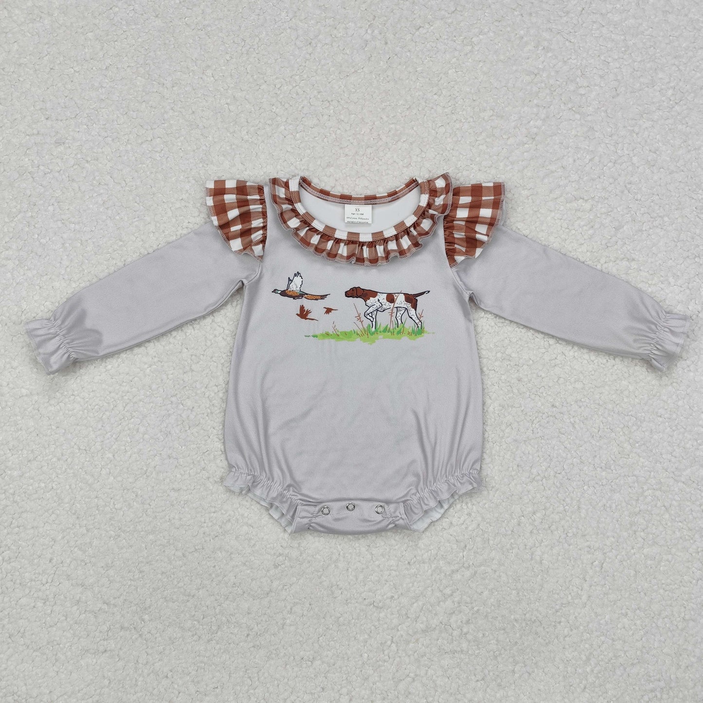 LR2000 Baby girls hunting dog romper