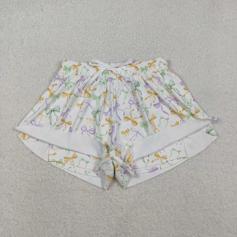 Family Matching Adult Baby girls Mardi Gras pajamas and yoga shorts