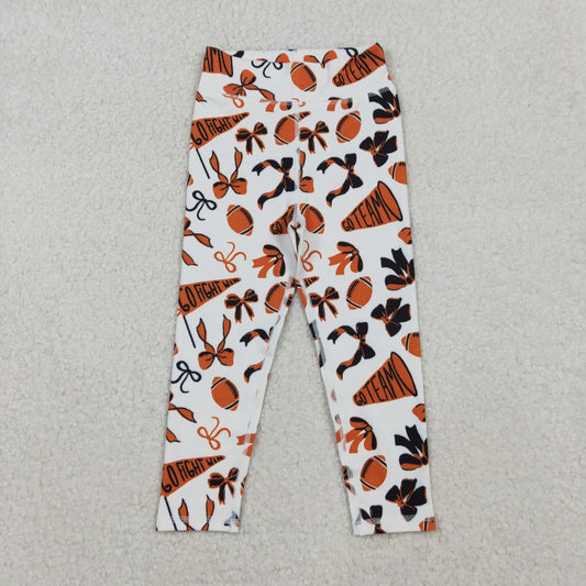 P0847 baby girls orange Cheer long Pants yoga