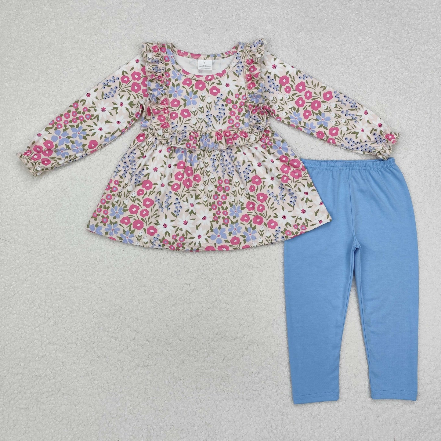 GLP1926 baby girls long sleeves floral pajamas