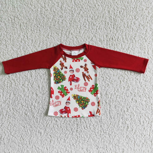 Boys Christmas Shirt Top Long Sleeves