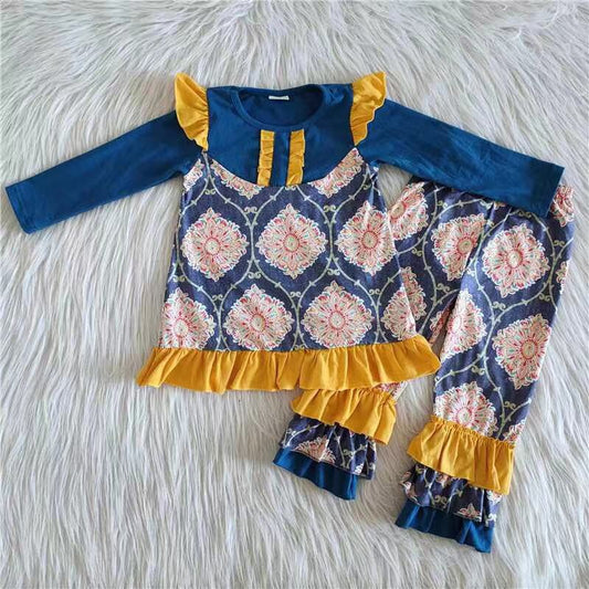 Girls Navy Ruffle Outfits