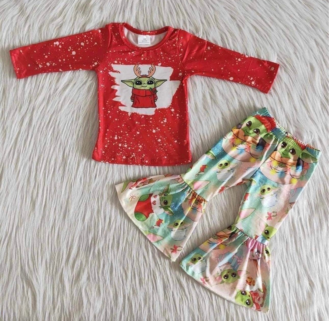 2.99 6 A33-27 Girls Cartoon Red Outfits Long Sleeves