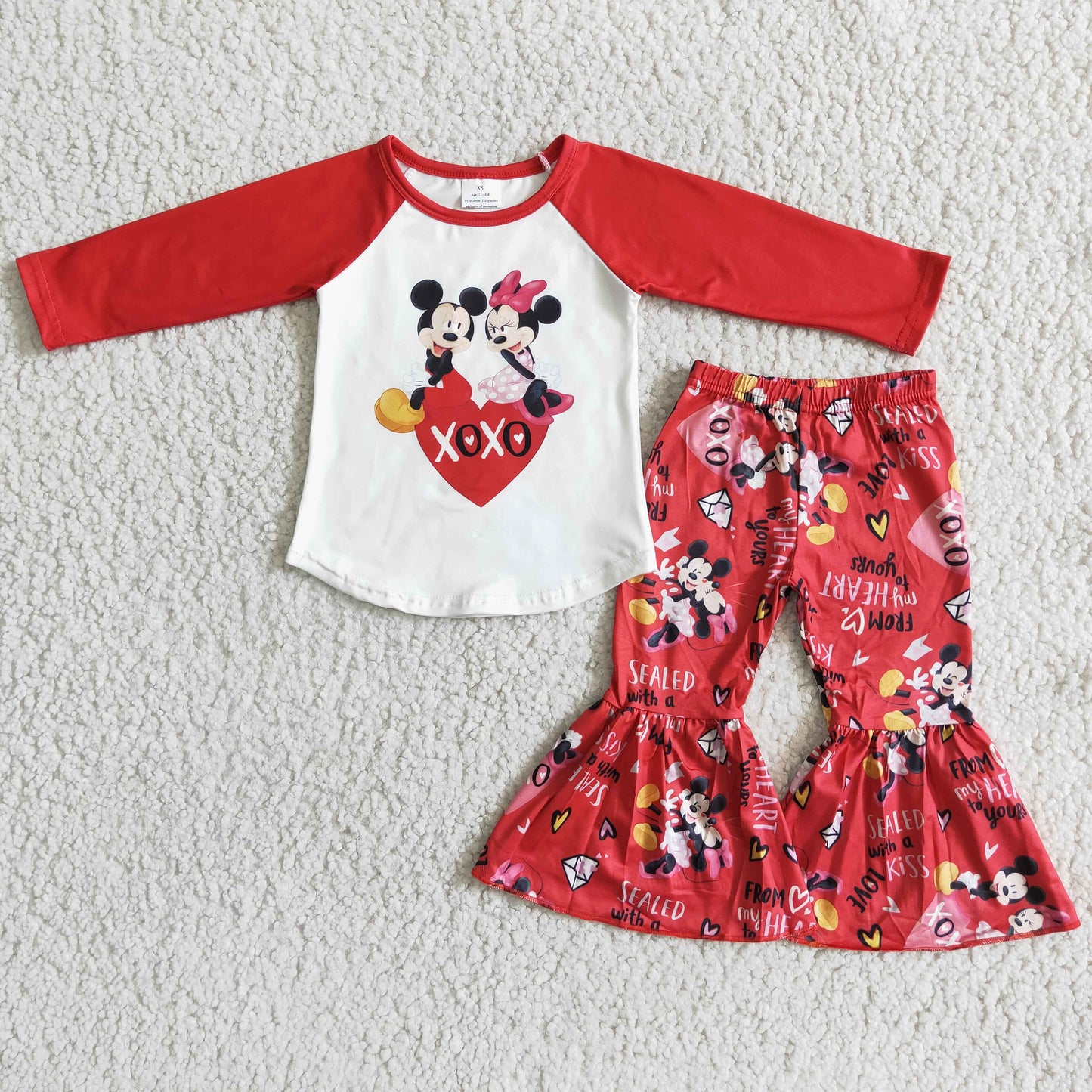 6 B13-28 red long sleeve Christmas mouse girl outfits