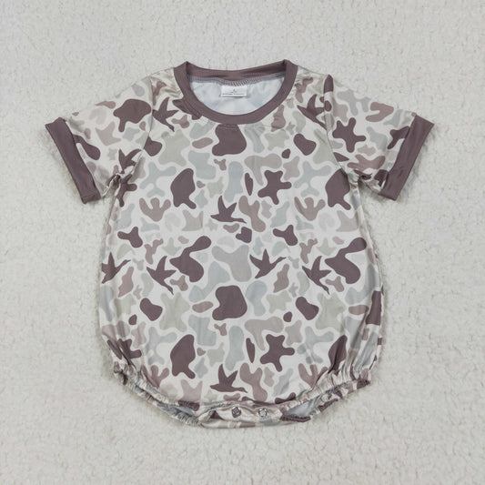 SR3141 baby boys green camo romper