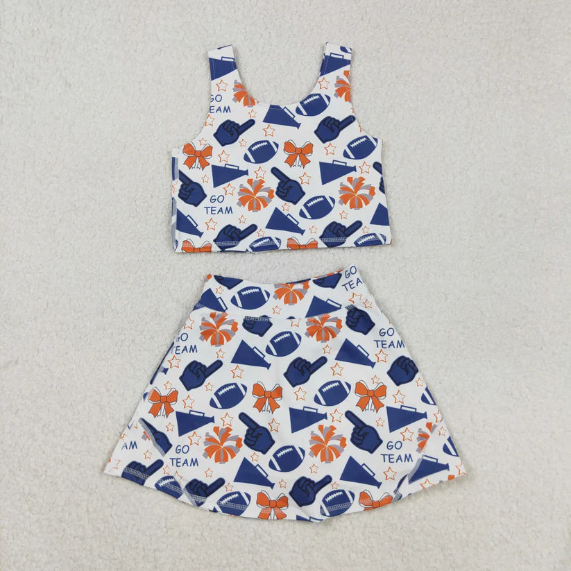 Matching RTS girls CHEER vest skirt outfits yoga