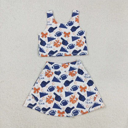 Matching RTS girls CHEER vest skirt outfits yoga