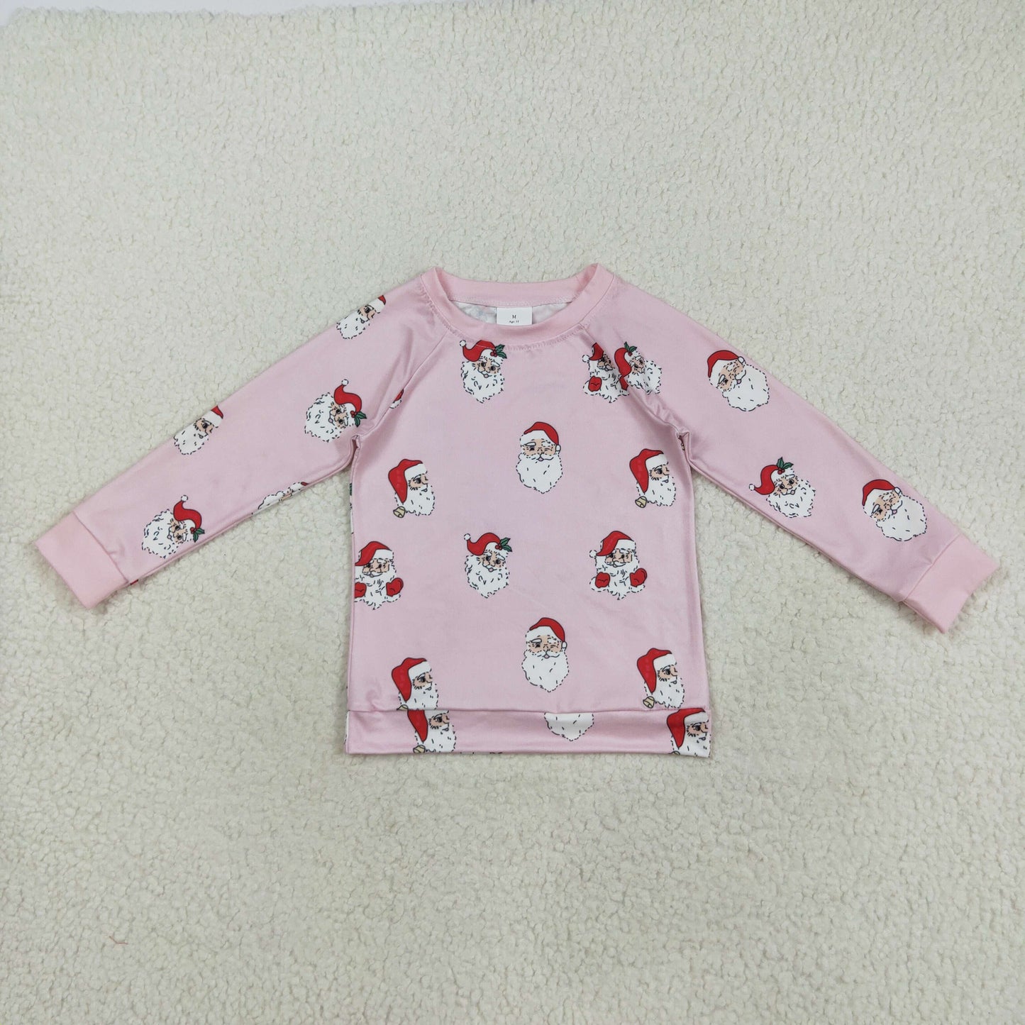 GT1111 baby boys Christmas Santa Claus pink long sleeve shirt top
