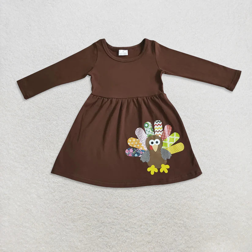 Matching Baby girls Thanksgiving turkey brown clothing