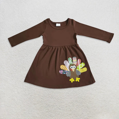 Matching Baby girls Thanksgiving turkey brown clothing