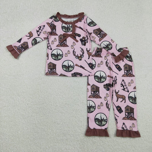 GLP2741 toddler girl clothes hunting girl winter pajamas