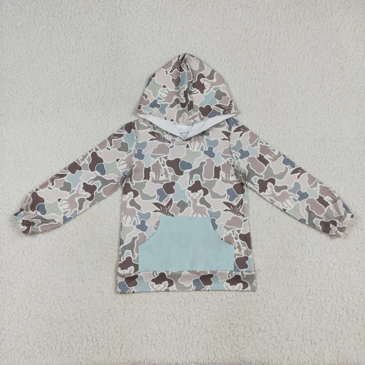 BT1268 baby boys duck deer green camo hoodie
