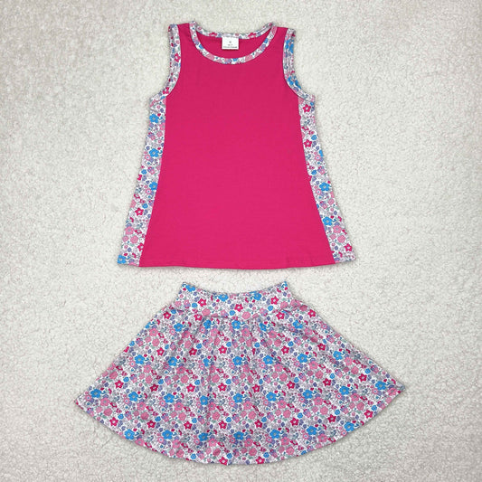 GSD1926 girls rose sleeveless skirt outfits